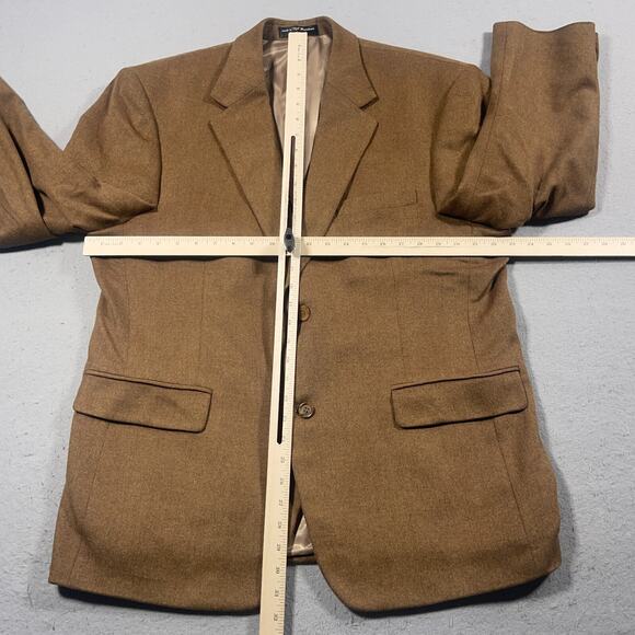 Andrew Fezza Blazer Men 44 S Wool Silk Cashmere Brown Sport Coat Classic Fit - Picture 3 of 11